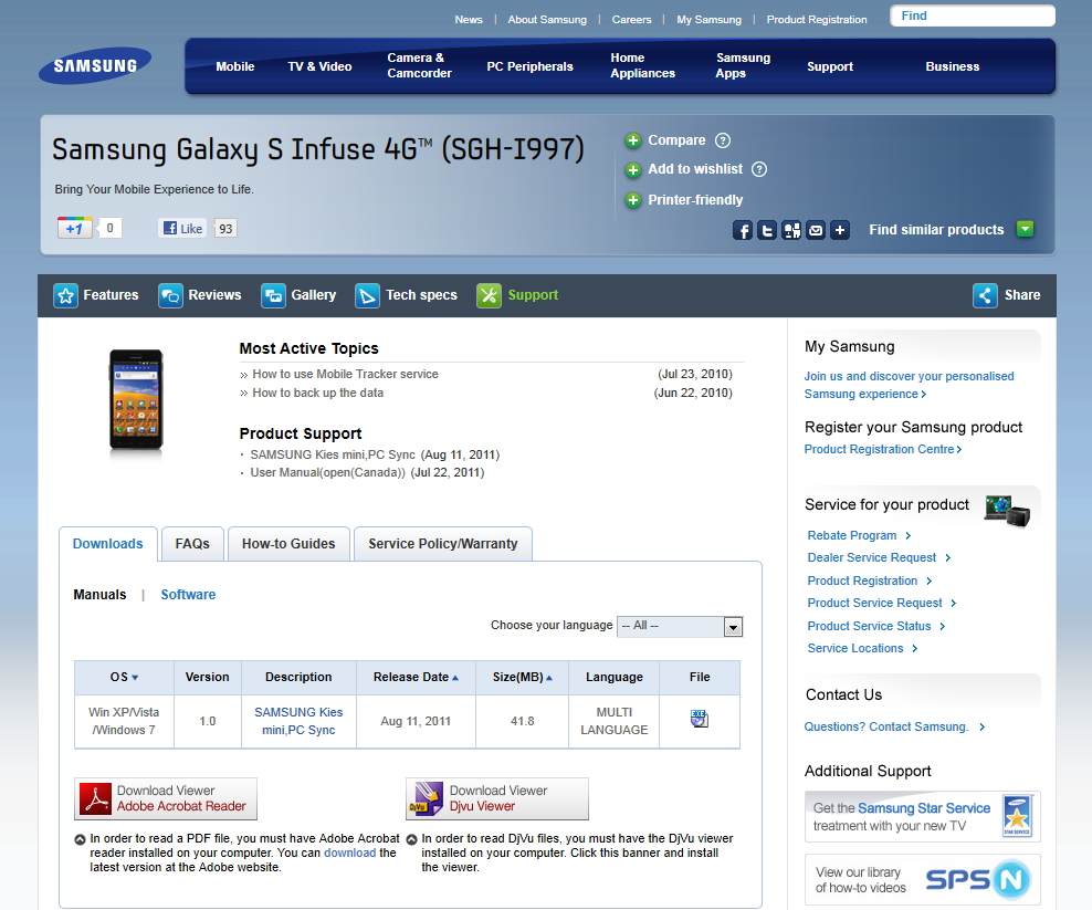 Samsung Infuse 4G Driver for Windows | Samsung Infuse 4G